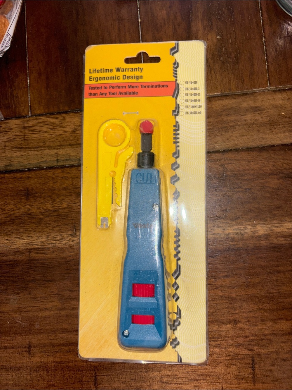 Unbranded Blue and Yellow Network Punch Down Tool with Red Adjustment